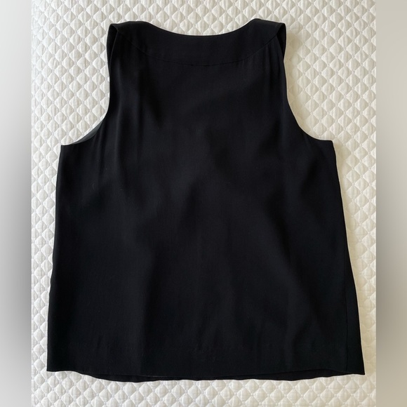 Kate Spade New York Medium Matinee Pleated Sleeveless Shell Blouse Black - Picture 2 of 6